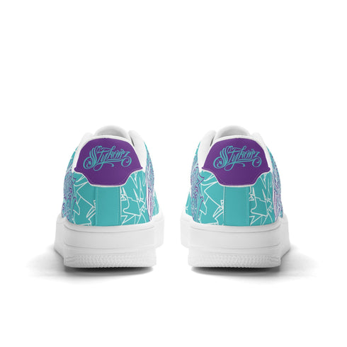 Metari 8T6 Low Top Snekonz feat Turquoise Mix Script | Hip - Hop Streetwear Sneakers - Stykonz Graffiti Streetwear